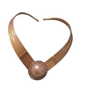 Vintage Gold Toned with Pearl Accent Choker